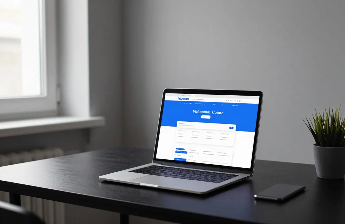Nowoczesna strona internetowa Hawer Web wyświetlana na ekranie komputera w trakcie projektowania